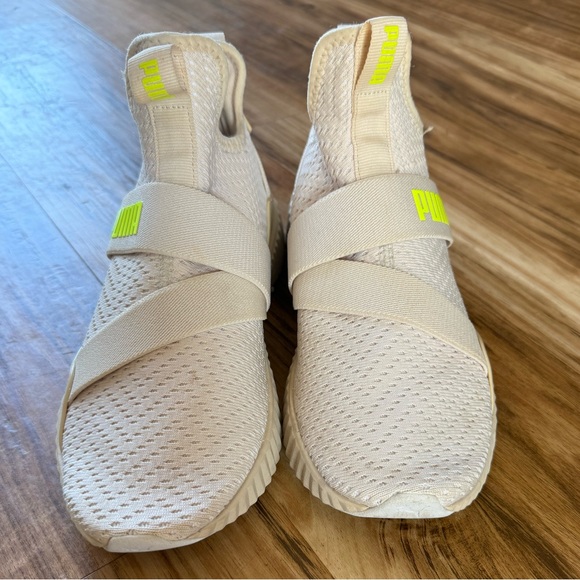 Puma Defy Mid-Core Cream/Yellow Training Sneakers Size 8 - Picture 3 of 7